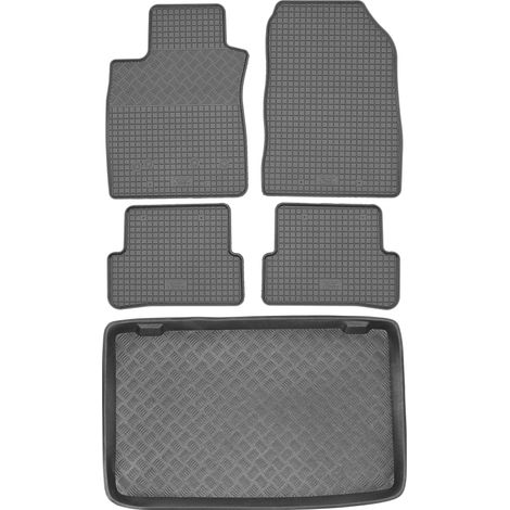 Set di tappetini in gomma per auto e tappetino per bagagliaio per Renault Clio III Hatchback dal 2005 al 2012 (1/5)