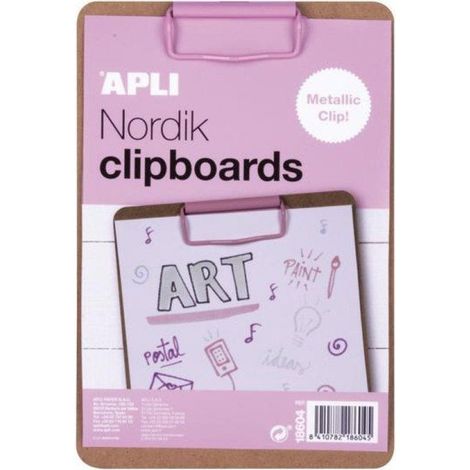 Porte-blocs A5 avec clip rose -Nordik Collection (1/4)