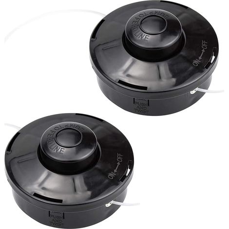 2 accessoires pour coupe-bordures : tête de coupe-bordures automatique à double filetage, universelle, filetage M10 x 1,25, bobine de rechange pour fil d'essence, outil multifonctionnel (1/5)