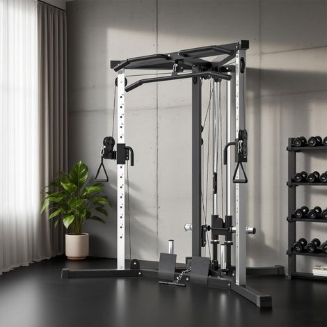Máquina de Multiestación Musculación Entrenamiento Carga 120 kg 170x139x200 cm Negro