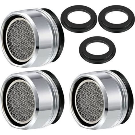 M24 Wasserhahn-Luftsprudler, 3-teiliger Wasserspar-Wasserhahnfilter, Wasserhahnzubehör, Diffusor, Wasserhahnfilter mit Dichtungsring für Küche und Bad