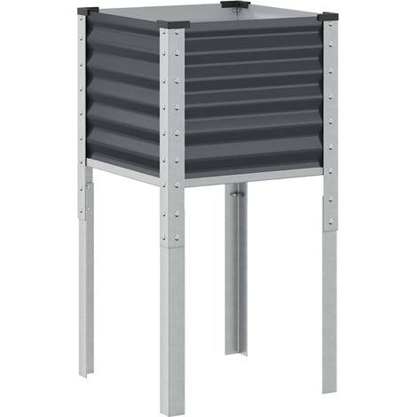 Jardinière，Bac à fleurs，Pot de fleurs de jardin Anthracite 45x45x88 cm Acier CFW21659 (1/5)
