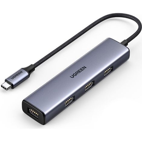 USB-C-Hub-Splitter auf 4x USB 3.2, silber (1/5)