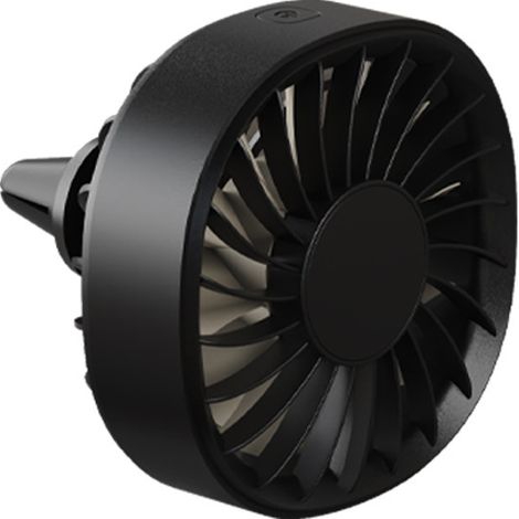 Ventilateur électrique USB, ventilateur de voiture avec éclairage d'ambiance, ventilateur à pince pour grille d'aération, ventilation puissante, sept couleurs -- F22 Noir (1/4)
