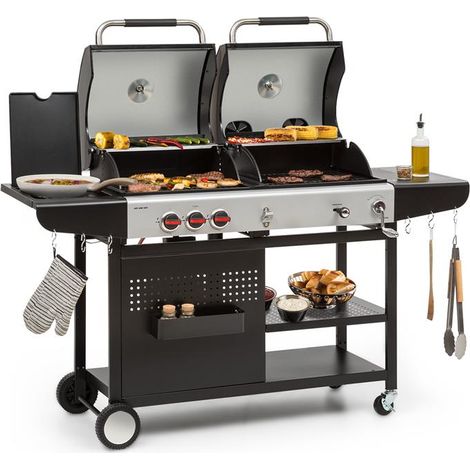 Hot & Hot Gasgrill 8,5kW 3 Brenner höhenverstellbar schwarz