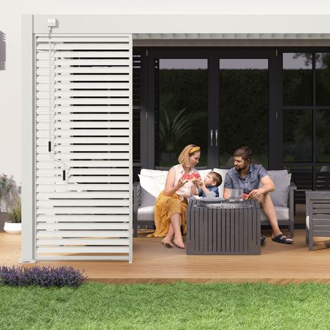 Pérgola bioclimática adosada Ombrea VS 3x4M - V2 - Blanco