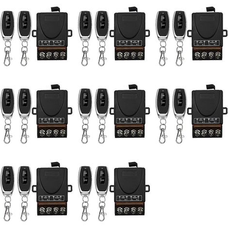 8 interrupteurs à distance sans fil 220 V CA 30 A 1 canal 433 MHz avec récepteur relais RF et émetteur marche/arrêt (1/5)