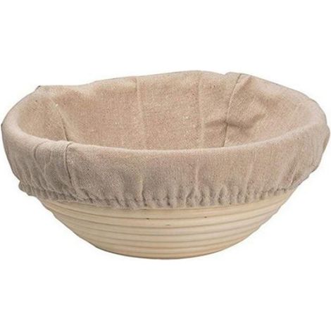 Panier à Pain en Rotin Naturel Rond en Rotin en Osier Fermentation de la Pâte au Levain Banneton Panier à Pain-22X8.5Cm (1/4)
