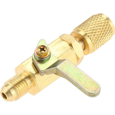 1 Vanne à boisseau sphérique, adaptateur droit 6,35 mm SAE, laiton, pour climatisation automobile et récupération (1/5)