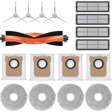 Zubehör für den Xiaomi Saugroboter X10+/X20+: 1 Hauptbürste, 4 Staubbeutel, 4 Reinigungstücher, 4 Seitenbürsten, 4 Filter (1/5)