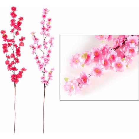 Rami primaverili di fiori di ciliegio artificiali, set da 8 pezzi, cm 74 H (con gambo 120)