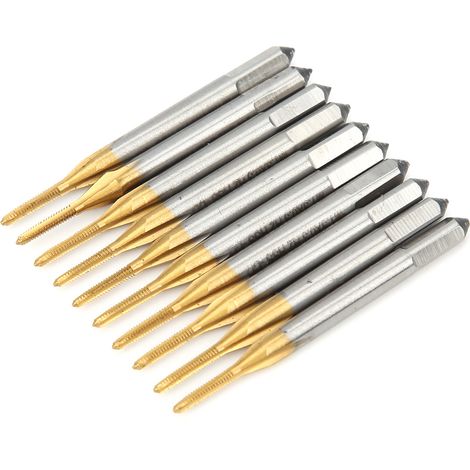 10 forets tarauds HSS M1.3 x 0.3 pour filetage métrique, revêtement et placage titane, outil à main (1/5)