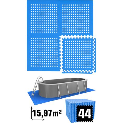 16 m² Stuoia di Sottofondo per Piscina - 44 Tappetini in EVA 62x62 per Esterni (1/5)