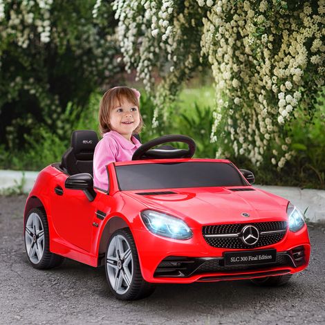 Rouge - Voiture électrique 12V 3-6 ans, permis, 2 moteurs, suspension, télécommande, musique/klaxon/phares, PP/métal