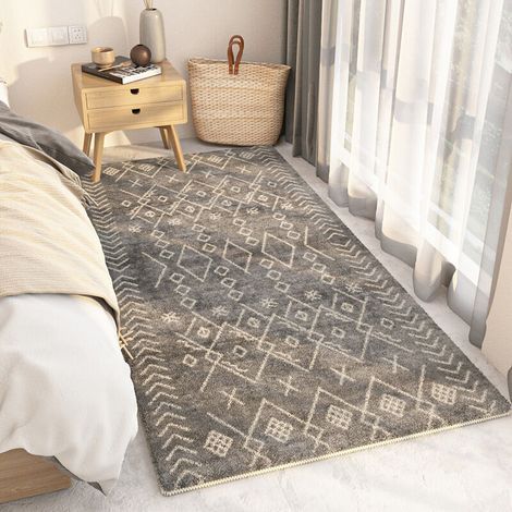 Tapis chevet marocain,Shaggy à Poils Ras Carpette Non Excrétion Fluffy Tapis Moderne Tapis,Durable Antidérapant Tapis de Porte pour Salon Chambre Chambre D'enfant Entrée Déco-C,80160cm (1/3)