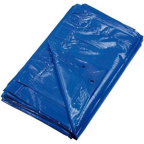 Bâche 90g/m 6x10m - Bleue - Écologique et Résistante - Protection Idéale contre les Intempéries - D-Work