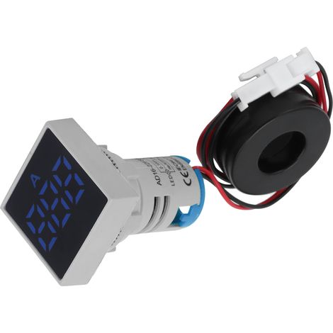 Ampèremètre numérique à panneau mat, voyant lumineux, 220 V CA, AD16-22FSA, bleu (1/5)