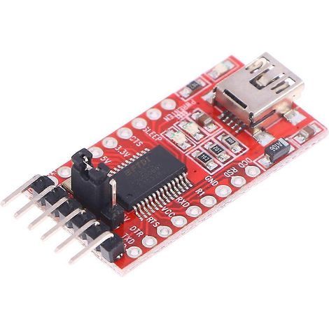 FTDI FT232RL USB-zu-TTL-Seriell-Adaptermodul, kompatibel mit 3,3-V- und 5,5-V-Mini-Anschlüssen. (1/4)