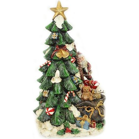 Albero di natale orsetto Babbo natale statua con luci regali decorazioni addobbi idea regalo natalizia cm 25 casa in blocco (1/5)