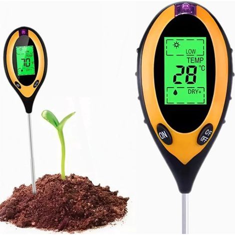 Pflanzenfeuchtigkeitsmesser 4-in-1 Feuchtigkeitsmesser Innen und Außen Hygrometer für Zimmerpflanzen pH Licht Temperatur und Feuchtigkeitsmesser (1/5)