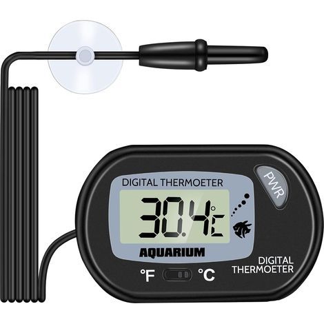 Thermomètre Aquarium - LCD Digital Thermometre Aquarium avec Ventouse Et Sonde à Immersion pour Aquarium,Terrarium (1/5)