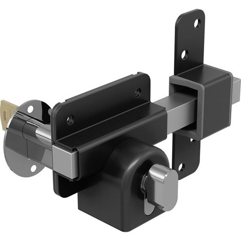 Serrure de Portail à Longue portée 1490146, Profil européen avec clés identiques pour abris de Jardin et portails, clé à l'extérieur avec Pouce à l'intérieur, Acier Inoxydable 316, pour (1/5)