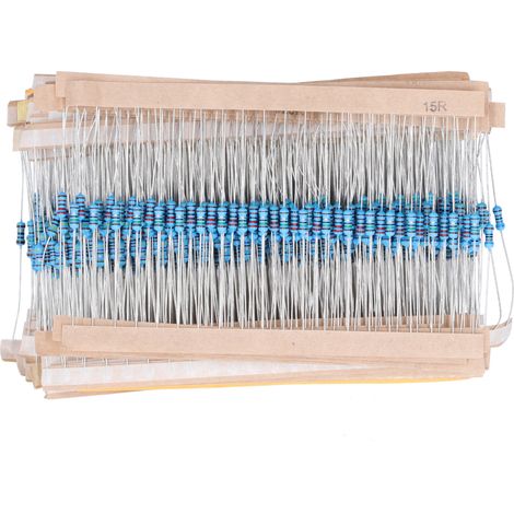 Lot 1280 résistances 1/4W 64 valeurs film métallique 250V pour projets DIY et expériences (1/5)