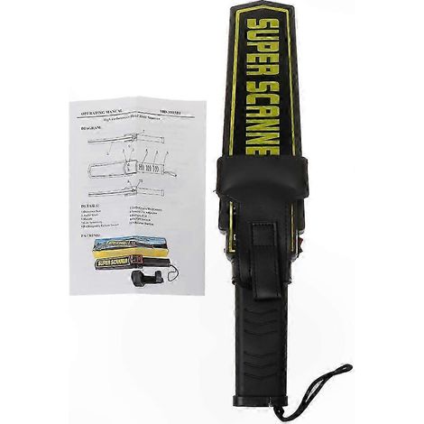 Professioneller Handmetalldetektor mit Alarm und Vibration, Flughafen-Sicherheitsscanner, batteriebetrieben (9 V), manuelle Metallsuche (1/5)