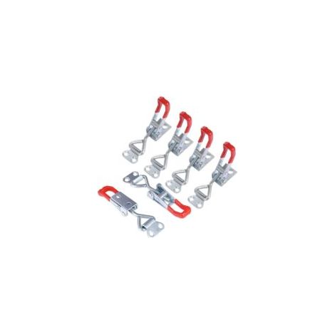 6 Pièces 4001 Métal Sauterelles Loquets à Bascule Réglables Menuisier Grenouillère à Levier Serrage Verrou Porte Décharge Rapide 100Kg / 220 Lbs Capacité - Crezuo