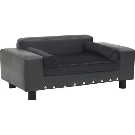 Hundesofa Dunkelgrau 81x43x31 cm Plüsch und Kunstleder