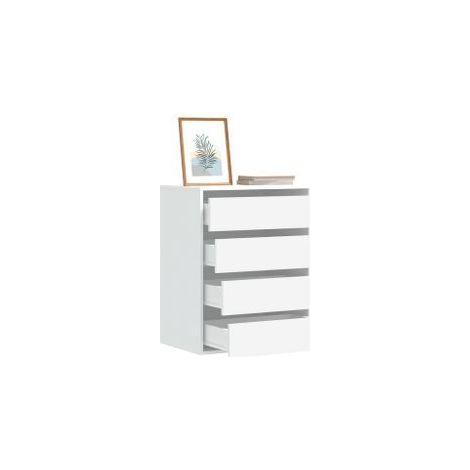 Commode d'angle blanc 60x41x76 bois d'ingénierie (1/5)