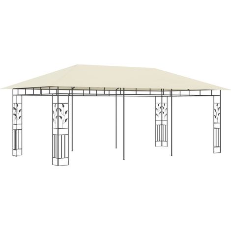 Tonnelle Barnum de Jardin, Pavillon, Pergola, Tente de jardin, avec moustiquaire 6x3x2,73 m Crème OIB5717E (1/5)