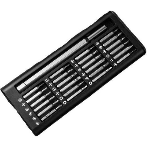 Juego de destornilladores de precisión 24 en 1, mini kit de herramientas de reparación con puntas de acero CRV para ordenadores, gafas y relojes (1/4)