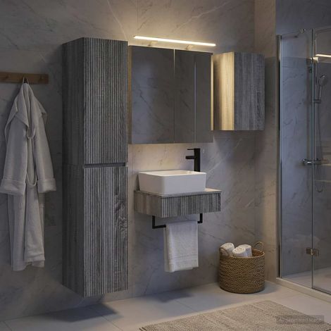 vidaXL Bathroom Furniture Set 5 pcs Grey Sonoma (1/5)