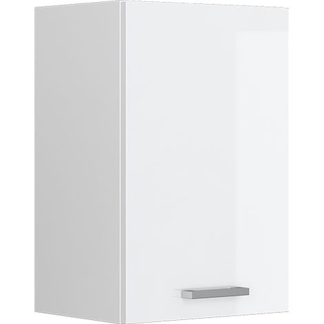 Pensile universale R-Line, Bianco lucido, 40 cm con ripiani aperti, Vicco