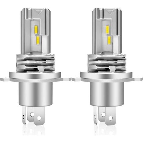 Ampoule LED H4 6500K pour phares de voiture, feux de route et feux de croisement, ampoule de remplacement pour ampoules halogènes et phares au xénon (2 pièces) (1/3)