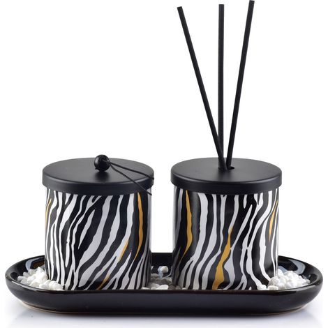 Diffusore di fragranze + candela 23x9xH9cm ZEBRA (1/3)