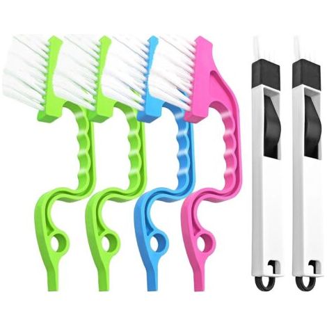 Lot de 6 brosses de Nettoyage pour crevasses - 2 en 1 - pour Porte de volet et fenêtre (1/5)