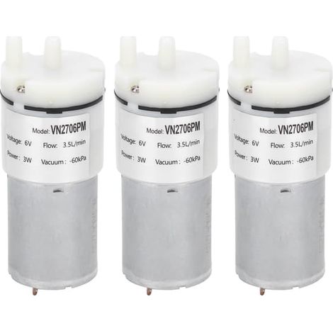 Lot de 3 micro-pompes à eau submersibles pour aquarium, accessoires d'aération, 6 V CC, VN2706PM (1/5)