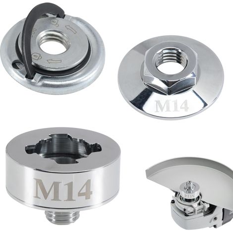 X-Lock Adaptateur vers M14, écrou à dégagement rapide M14 pour meuleuse d'angle modifiée avec écrou de verrouillage à bride M14 45 mm Adaptateur Xlock pour perceuse diamant meuleuse d'angle (1/5)