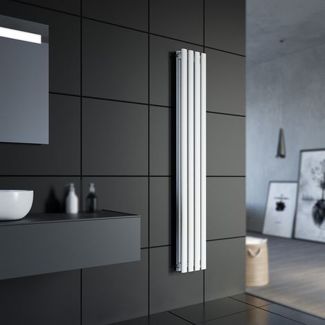 Design Röhrenheizkörper Heizkörper Paneelheizkörper Wandheizung Weiß 1600x236mm Doppellagig Vertikal (1/5)