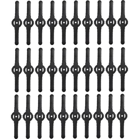 Lames de Tête de Coupe 30 Pièces, Remplacement de Lames de Tondeuse à Gazon, Lames de Tête en Plastique de Remplacement pour Coupe Herbe, Pelouse de Jardin (1/5)