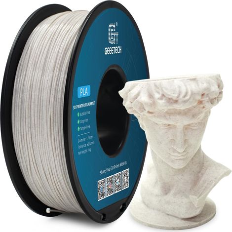 Filament PLA 1,75 mm, pour imprimante 3D, bobine de 1 kg, comme le marbre brun (1/5)