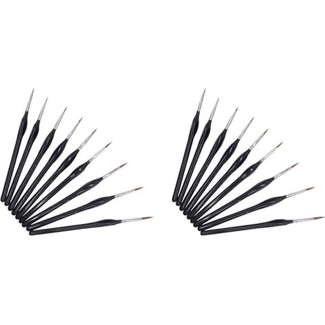 Ensemble de pinceaux de détail : 18 mini pinceaux, compatibles avec les techniques acryliques, à l’huile, à l’aquarelle et de peinture par numéros. (1/5)