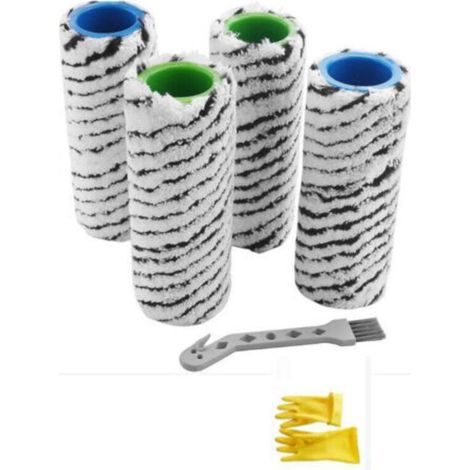 Set of 4 stone roller brushes for Kärcher FC7, FC7 Premium, FC5, FC5 Premium + gloves (1/3)