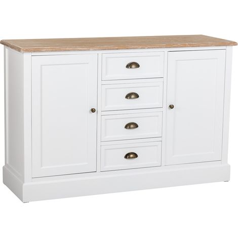 Aparador de madera blanco 124x40x80 (1/5)