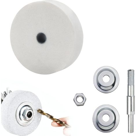Disque abrasif 75mm, Grain 80, pour meuleuse et perceuse, pour Le Polissage du métal, du Bois, du Plastique, diamètre intérieur 10mm, Couleur Blanche (1/5)