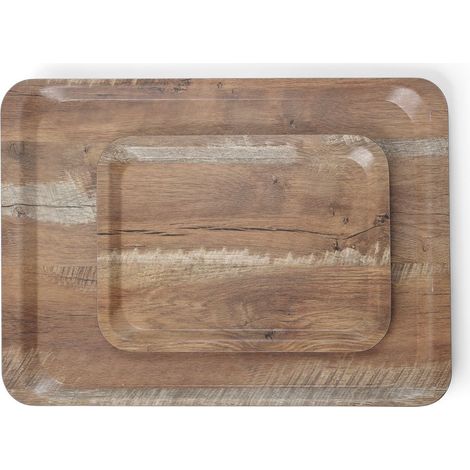 HENDI Serviertablett aus Melamin mit Holzoptik , Holz hell, 240x340mm