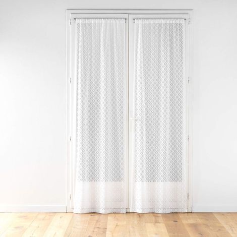 Paire de Voilages Maille "Odilia" 70x240cm Blanc (1/2)