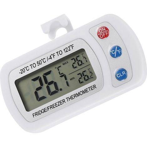 Digital thermometer for refrigerator and freezer, large LCD screen, waterproof, range -20°C to 50°C (1/4)